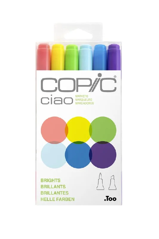 Hand - Carved Wooden Stencils for Intricate Patterns in Handicraft ProjectsMarker - Copic Ciao Set of 6 (Bright)