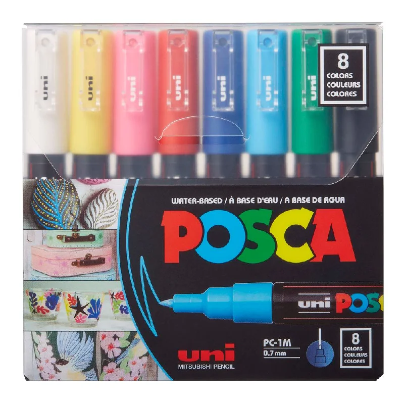 Hand - Turned Wooden Paint Roller Handles for Large - Scale Painting ProjectsMarker - Posca Set/8 1M