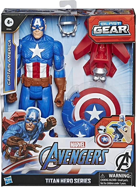 Anime Naruto Uzumaki Action Figure in Sage Mode with Multiple Hand SealsMarvel Avengers Blast Gear Titan Hero Series Figure - Captain America