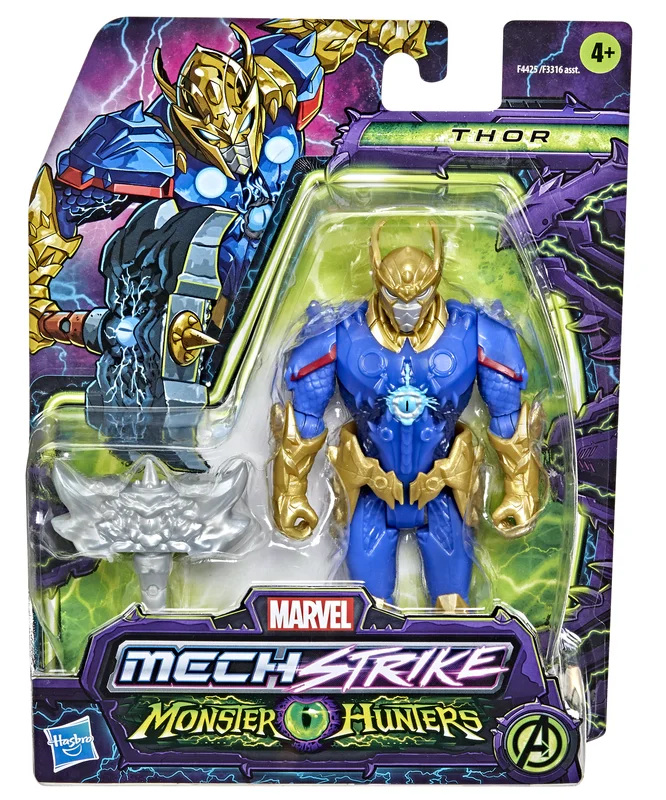 Barbie Fashionista Action Figure with Trendy Streetwear and AccessoriesMarvel Mech Strike Monster Hunters 6Inch(15cm) Figure Thor