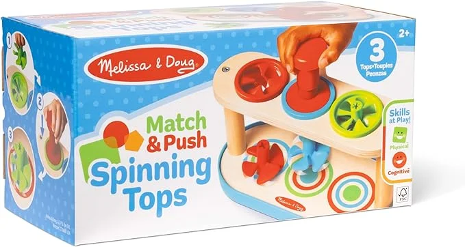 Natural Wood Jigsaw Puzzle of a Scenic Landscape for Relaxing HobbiesMatch & Push Spinning Tops | Melissa & Doug