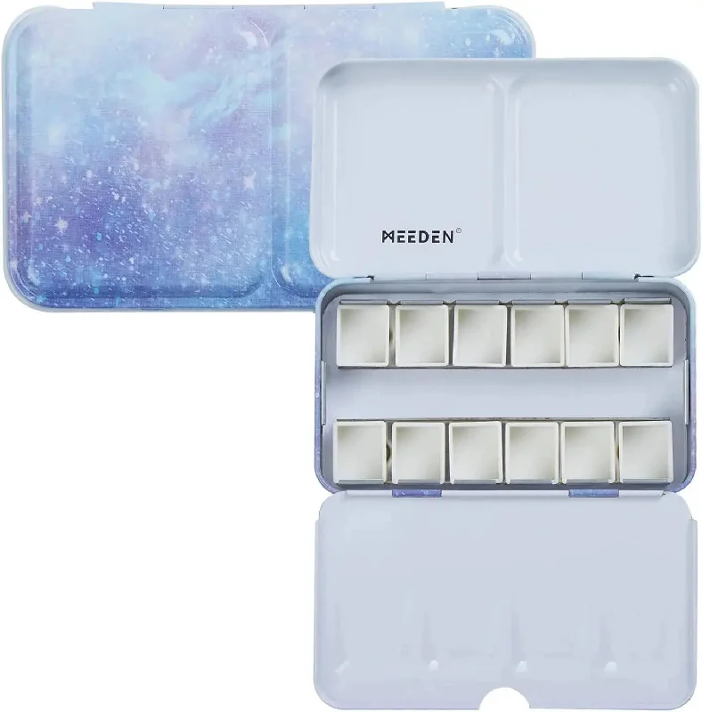 Eco - Friendly Wooden Stamp Blocks for Custom Rubber Stamping in HandicraftsMEEDEN Empty Watercolor Tin Palette with 12 Pcs Half Pans, Galaxy