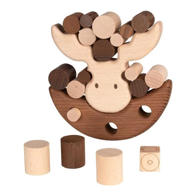 Sustainable Wood Marble Run Set with Multiple Tracks and Marble StorageMoose Balancing Game - nature Sustainable Wood Marble Run Set with Multiple Tracks and Marble StorageMoose Balancing Game - nature