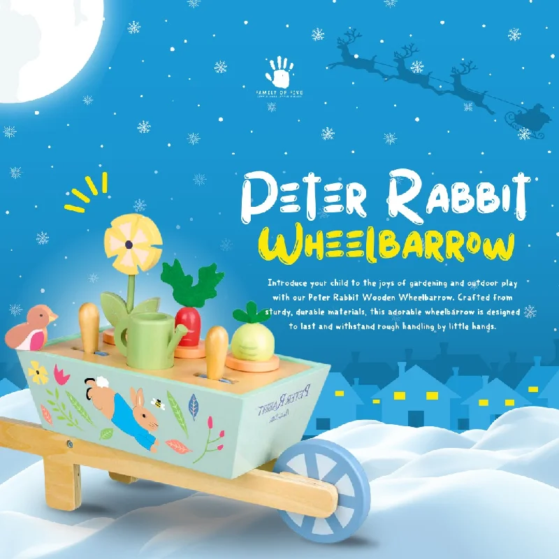 Sustainable Wood Marble Run Set with Multiple Tracks and Marble StoragePeter Rabbit™ Wheelbarrow