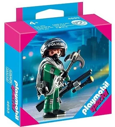 DC Comics Batman Action Figure in Classic Batsuit with Detachable Utility BeltPlaymobil Special SWAT Officer Figure