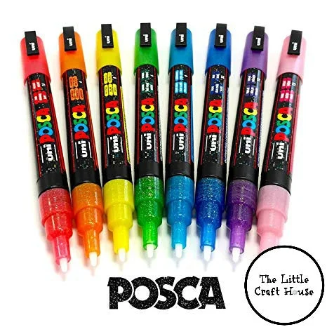 Natural Finish Wooden Picture Frames for Displaying Hand - Painted ArtworksPosca Paint Marker PC-3ML 0.9-1.3mm Glitter Bullet Tip