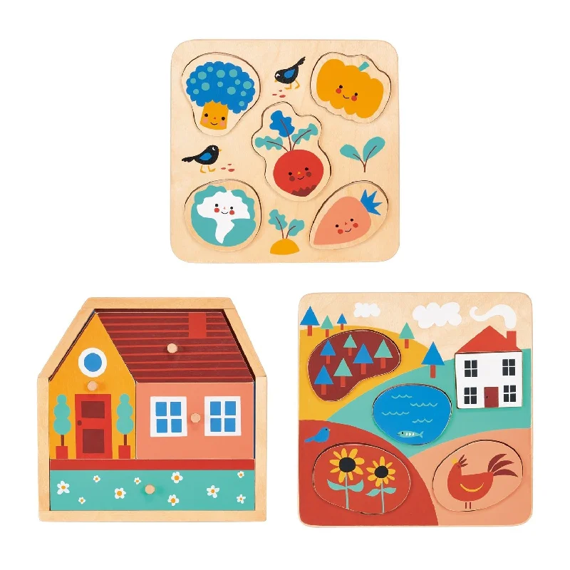 Sustainable Solid Wood Puzzle Set with 50 Pieces for Family Bonding and Brain TrainingPuzzle Bundle