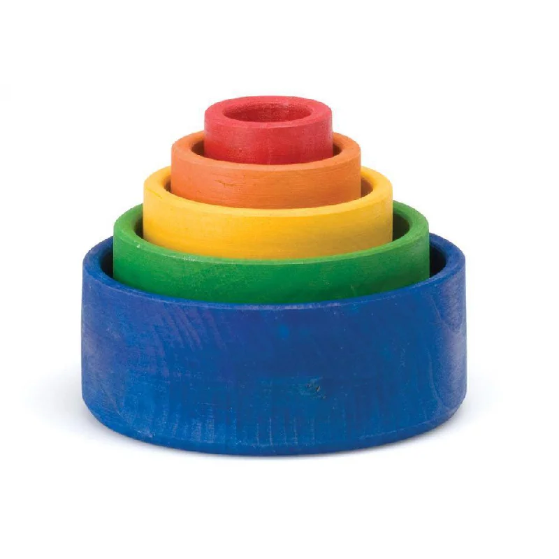 Solid Wood Stacking Cups with Different Sizes for Sensory Play and Motor SkillsRainbow Nesting Bowls Solid Wood Stacking Cups with Different Sizes for Sensory Play and Motor SkillsRainbow Nesting Bowls