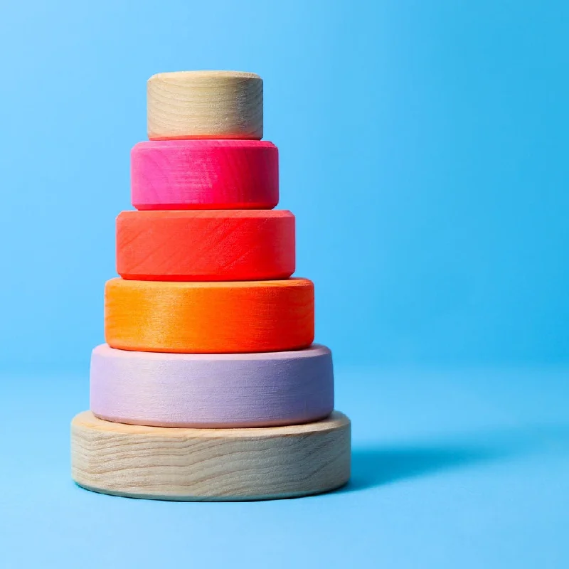 Natural Finish Wooden Pull - Along Toy Duck with Wheels for Toddler Outdoor PlayGrimm's small conical tower neon pink Natural Finish Wooden Pull - Along Toy Duck with Wheels for Toddler Outdoor PlayGrimm's small conical tower neon pink