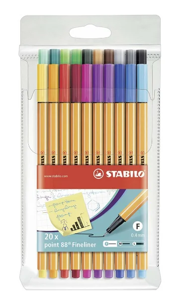 Solid Wood Canvas Stretchers for DIY Canvas Preparation in PaintingStabilo "Point 88" Fineliner 0.4mm Pen Pack - Set of 20 Colours