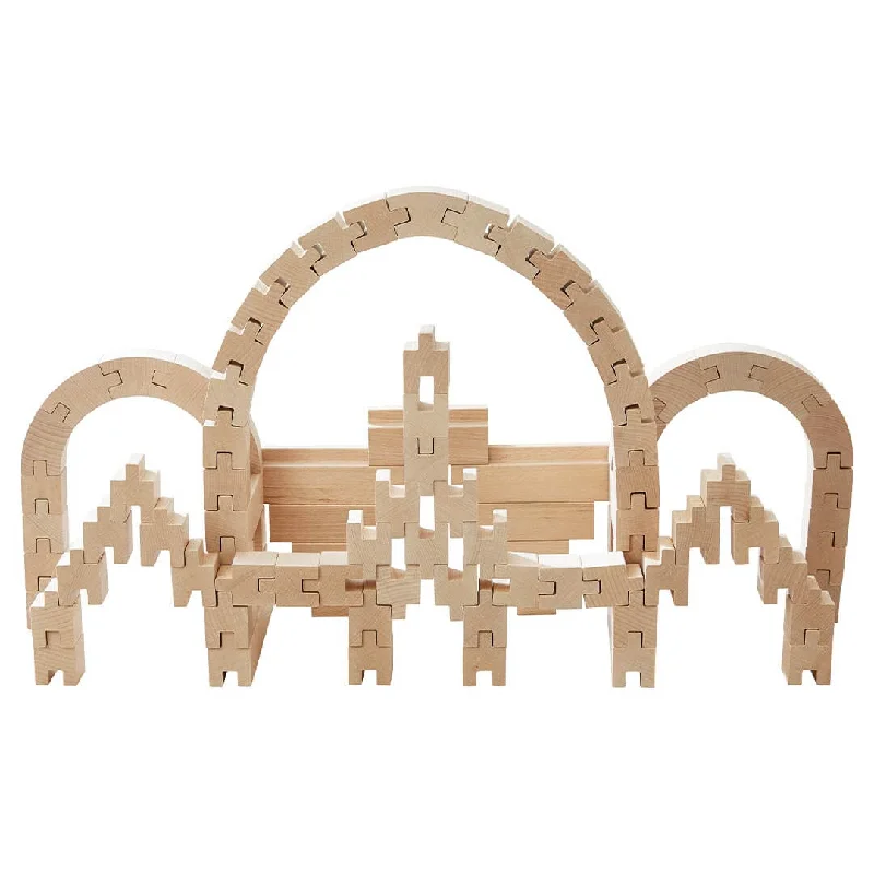 Natural Finish Wooden Pull - Along Wagon for Outdoor Toy Transport and PlayInterlocking Wooden Blocks Construction Set Natural Finish Wooden Pull - Along Wagon for Outdoor Toy Transport and PlayInterlocking Wooden Blocks Construction Set