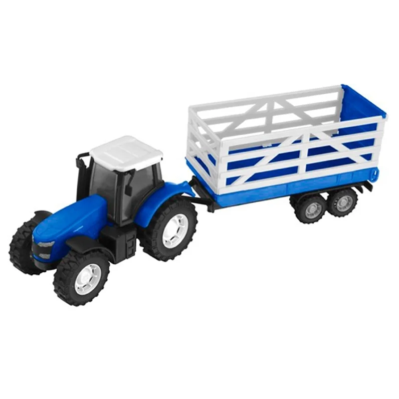 Remote - Controlled High - Speed Off - Road Buggy with All - Terrain Tires and SuspensionTeamsterz Tractor and Trailer Blue Cage