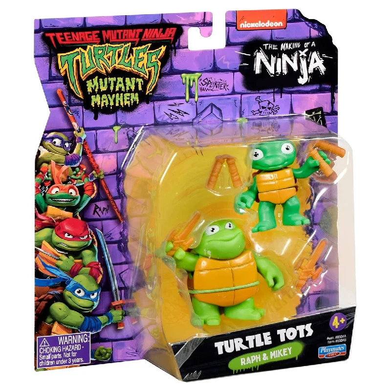 Minecraft Steve Action Figure with Crafting Table and PickaxeTMNT Mutant Mayhem Turtle Tots Raph & Mikey Action Figure Set