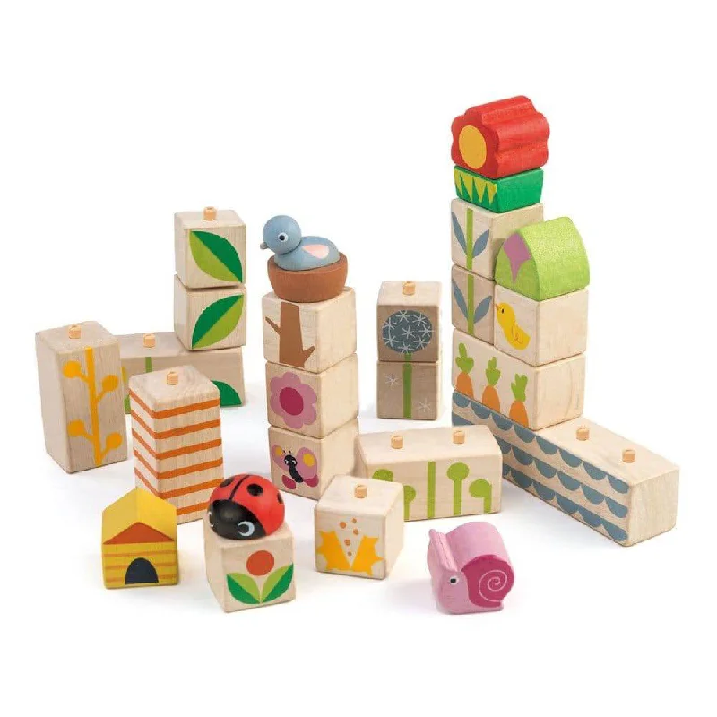 Sustainable Wood Marble Run Set with Multiple Tracks and Marble StorageWooden Garden Blocks Set Sustainable Wood Marble Run Set with Multiple Tracks and Marble StorageWooden Garden Blocks Set