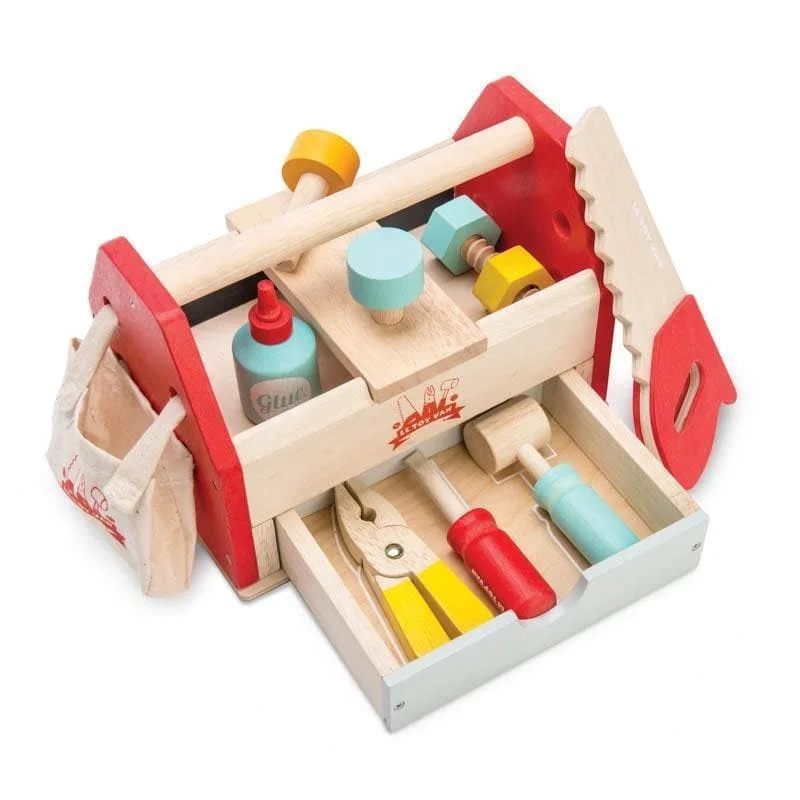 Natural Finish Wooden Pull - Along Toy Duck with Wheels for Toddler Outdoor PlayTool Box