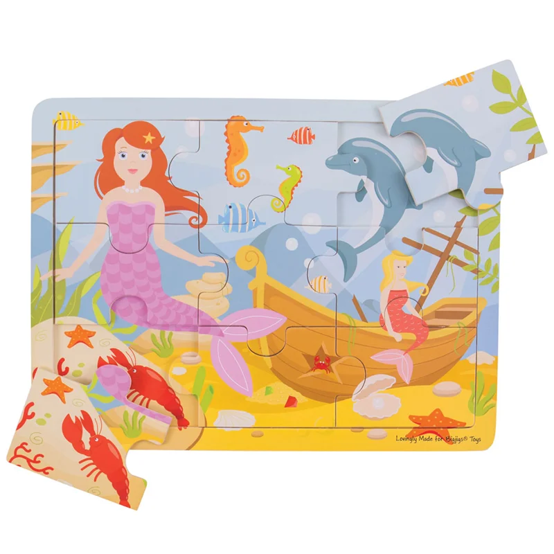 Natural Wood Jigsaw Puzzle of a Scenic Landscape for Relaxing HobbiesTray Puzzle - Mermaid Natural Wood Jigsaw Puzzle of a Scenic Landscape for Relaxing HobbiesTray Puzzle - Mermaid