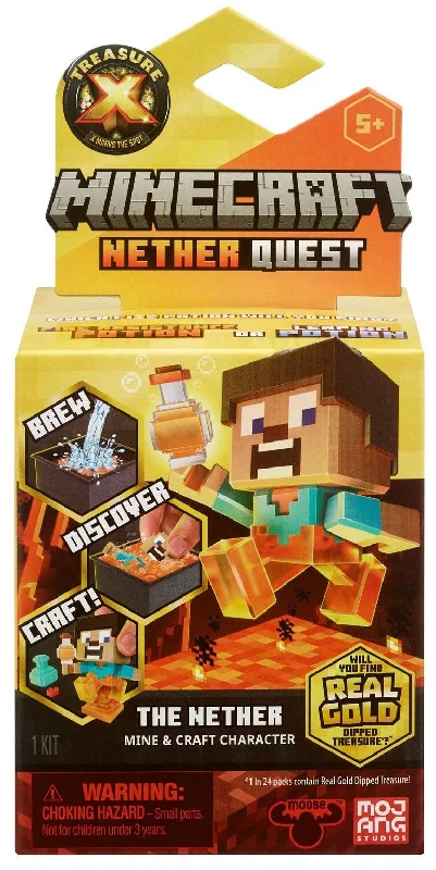 DC Comics Batman Action Figure in Classic Batsuit with Detachable Utility BeltTreasure X Minecraft The Nether Single Pack