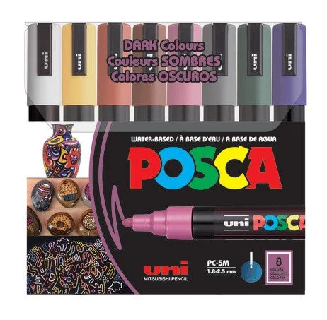 Sustainable Wooden Sculpture Carving Tools for Creating Artistic FiguresUni Posca Paint Marker 1.8-2.5mm Bullet Tip Pen (PC-5M) - Set of 8 Dark Colours