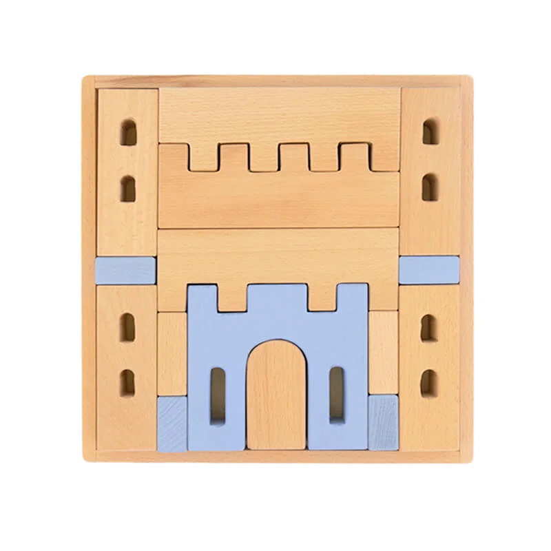 Solid Wood Construction Toy Set with Nuts, Bolts, and Tools for DIY ProjectsWooden Block Set - Blue Castle - Australian Made