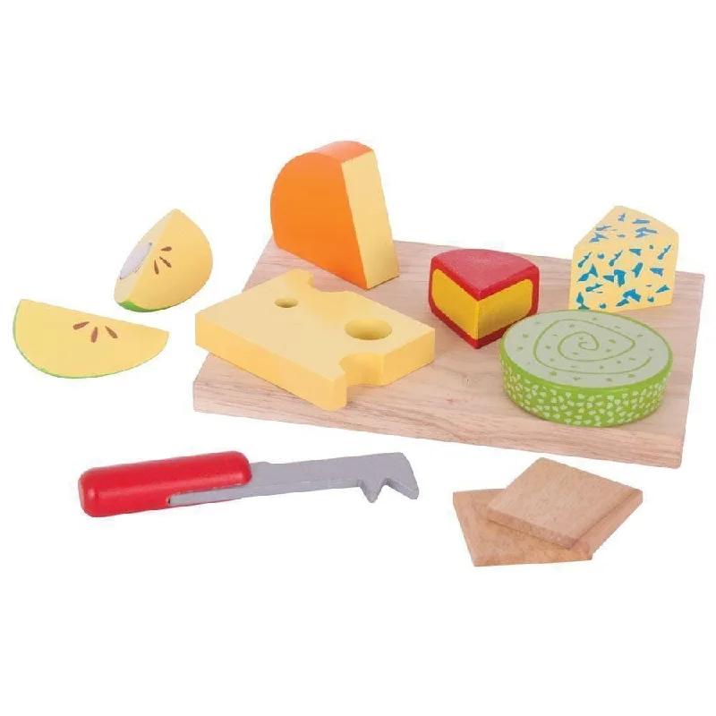 Traditional Wooden Yo - Yo with String and a Smooth Spinning Axle for Retro FunBigjigs Wooden Cheese Board Food Set