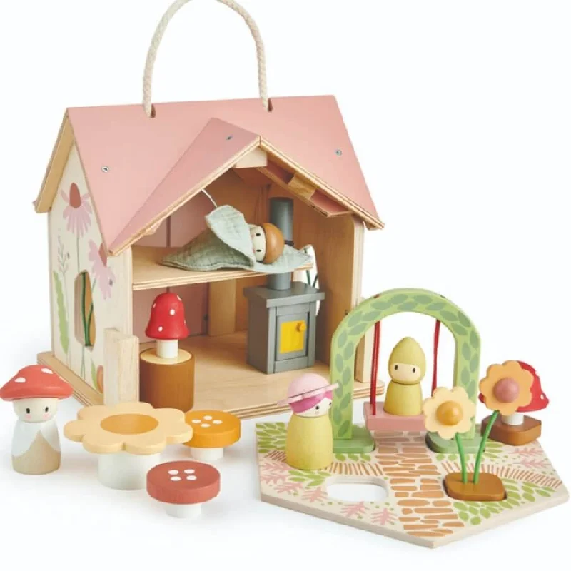 Wooden Toy Truck with Detachable Trailer for Imaginative Play and Cargo TransportWooden Dollhouse Playset - Rosewood Cottage by Tender Leaf Toys Wooden Toy Truck with Detachable Trailer for Imaginative Play and Cargo TransportWooden Dollhouse Playset - Rosewood Cottage by Tender Leaf Toys