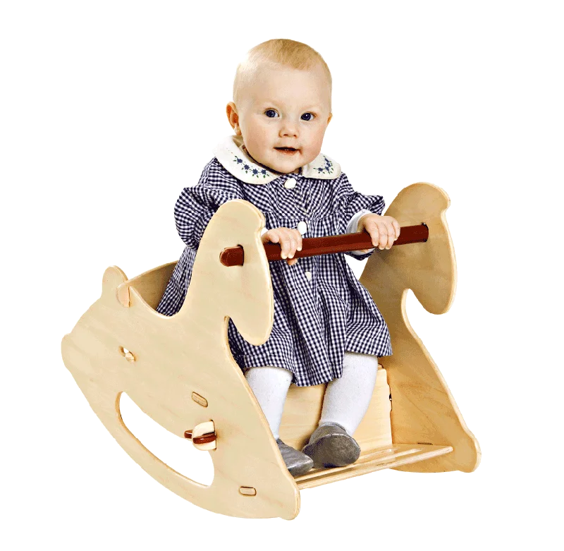 Handmade Wooden ABC Puzzle with Raised Letters for Tactile Learning ExperienceWooden Rocking Horse - Natural Wood