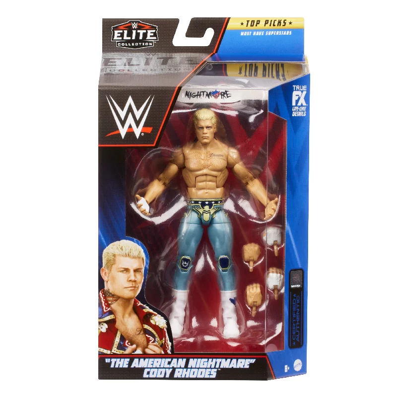 Teenage Mutant Ninja Turtles Leonardo Action Figure with Katana Swords and Shell BackpackWWE Top Picks Elite Collection Figure The American Nightmare Cody Rhodes