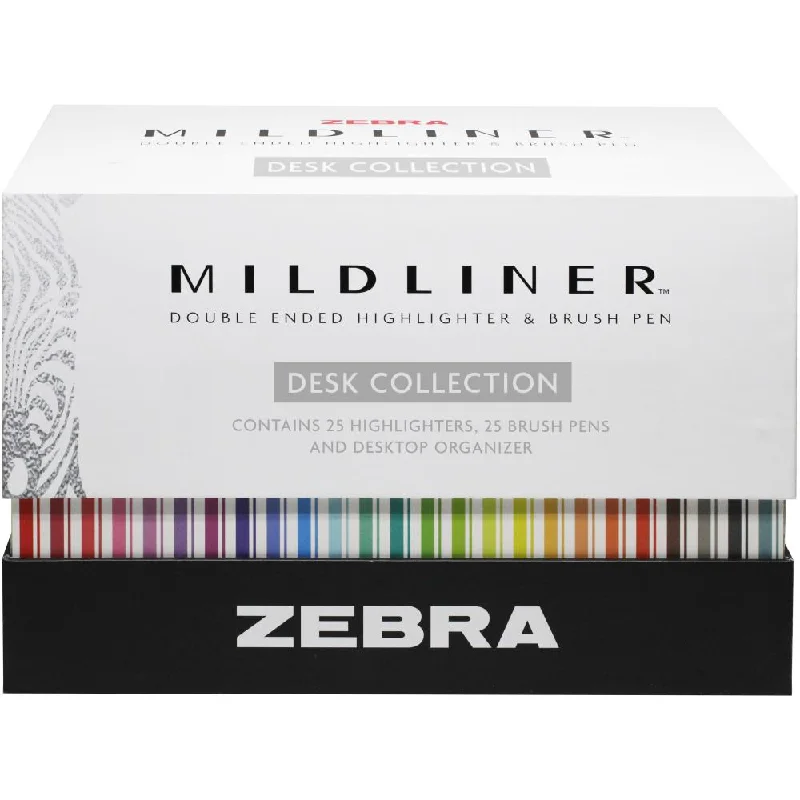 High - Quality Wooden Paintbrushes Set for Professional Artists' Oil PaintingZebra Mildliner Highlighter & Brush Markers w Desk Stand - Full Set of 50