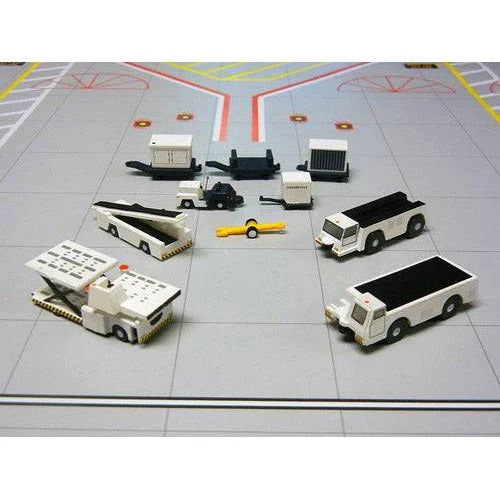 Precision - Cut Solid Wood Train Models Toys for Railway Fans1/200 Airport Service Equipment Set