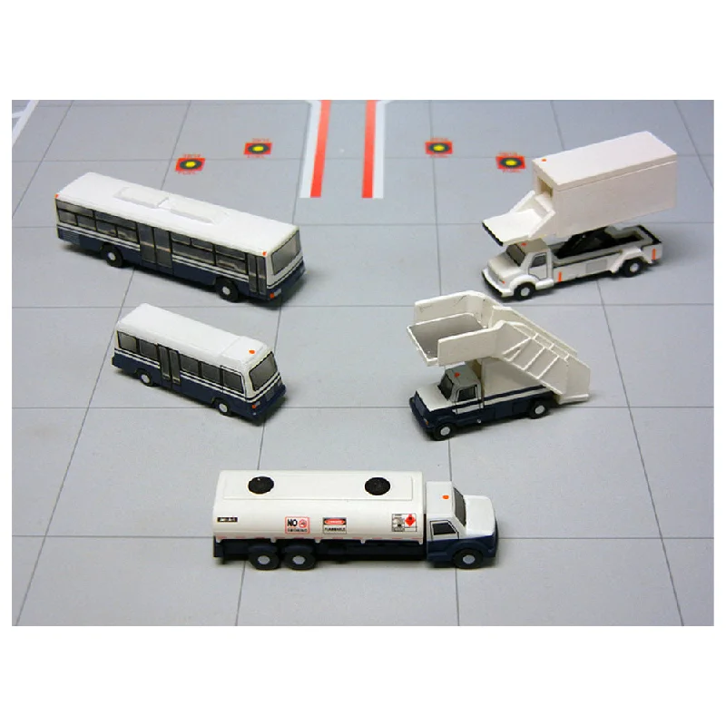 High - Grade Solid Wood Military Vehicle Models Toys for War History Buffs1/200 Airport Service Vehicles Set