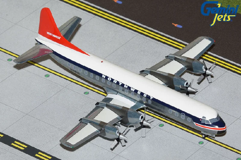 Solid Wood Puzzle Models Toys with a 3D Cityscape Design1/200 Northwest Orient Airlines L188C Electra N128US polished belly