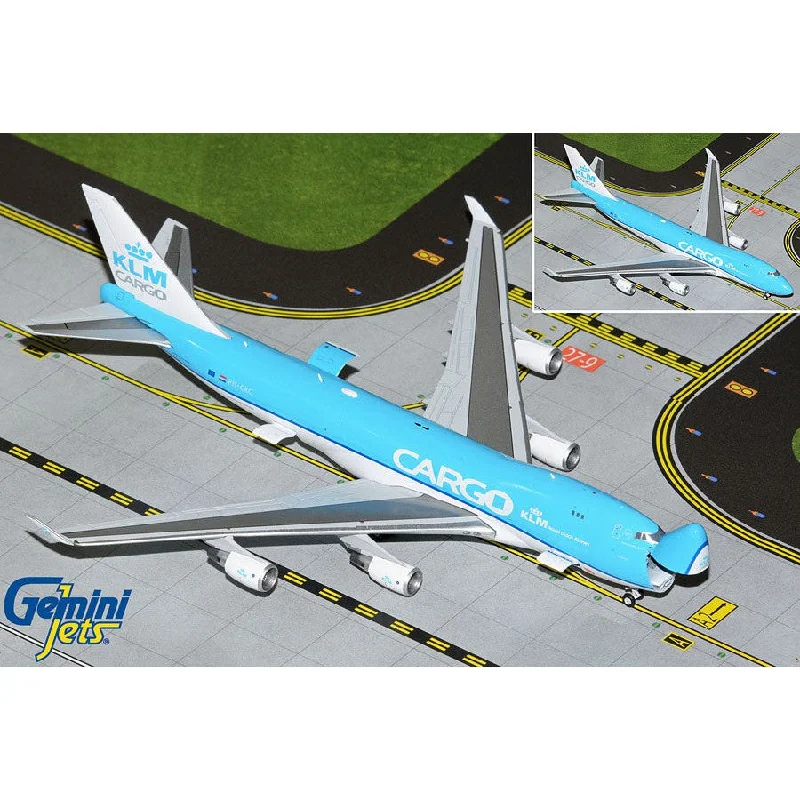 High - Quality Solid Wood Car Models Toys for Car Enthusiast Toddlers1/400 KLM Cargo B747400ERF (PHCKC) *Interactive Series