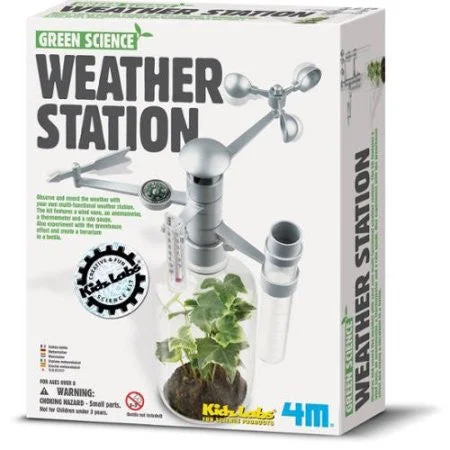 Solid Wood Educational Toys with a Coding and Logic - Building Game4M Green Science Weather Station