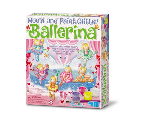 Sustainable Wooden Educational Toys with Counting and Number Recognition Elements4M - Mould & Paint Glitter Ballerina