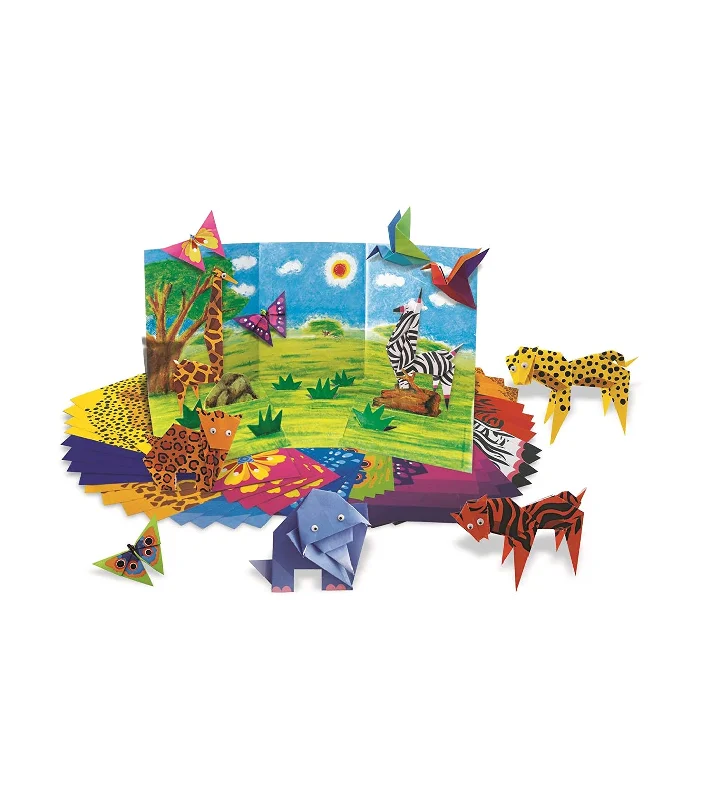 Eco - Friendly Solid Wood Educational Toys with Shape - Sorting Features for 1 - 3 Year OldsOrigami Zoo Animals