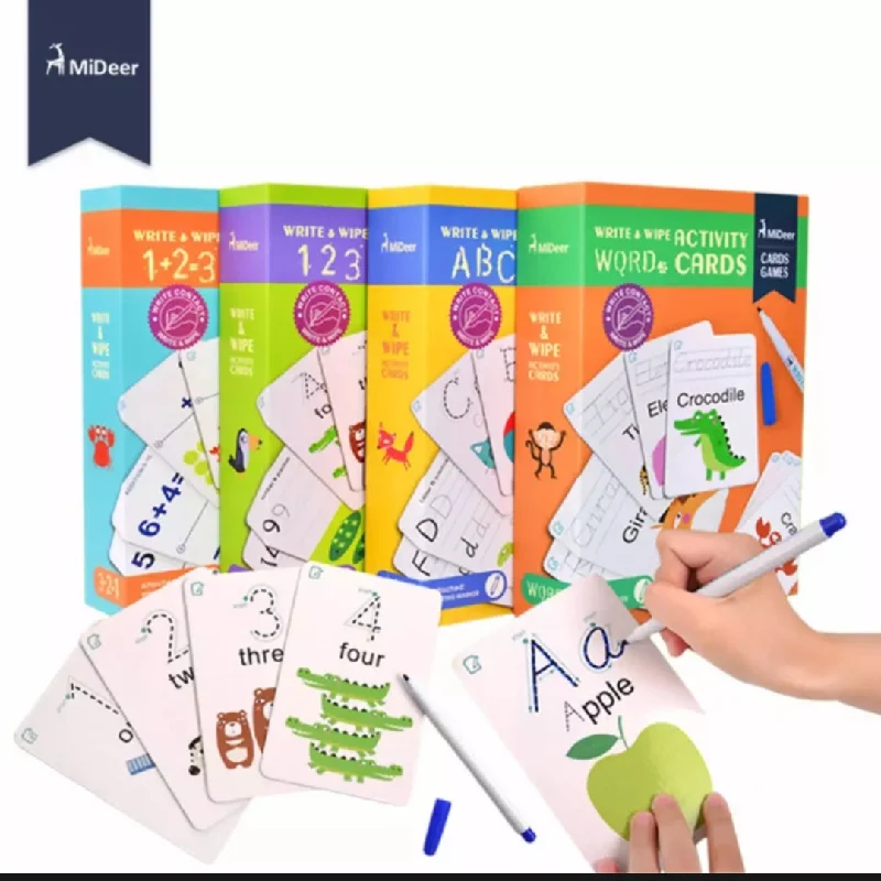 Large - Scale Solid Wood Educational Toys for Group Learning and CollaborationMiDeer Write and Wipe Cards Numbers/Math/Alphabet Large - Scale Solid Wood Educational Toys for Group Learning and CollaborationMiDeer Write and Wipe Cards Numbers/Math/Alphabet