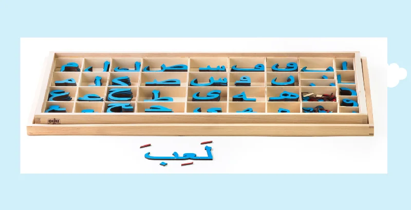 High - Quality Solid Wood Educational Toys for Developing Fine Motor Skills in KidsArabic Moveable / Movable Alphabet (LMA)