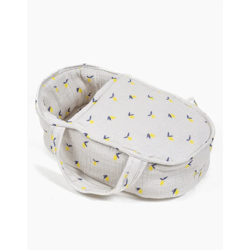 Dolls with a Weighted Body for a Soothing Effect and Comfort - Oriented AccessoriesMinikane babies bassinet in lemons