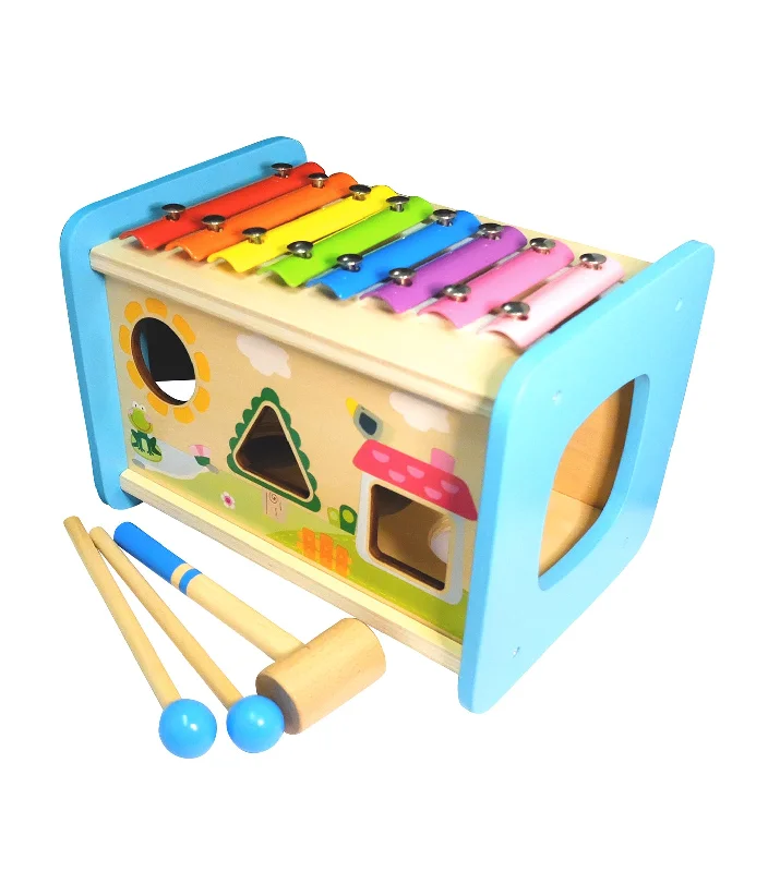 Hand - Carved Wooden Educational Toys with Alphabet - Learning BlocksWooden Musical Activity Box Hand - Carved Wooden Educational Toys with Alphabet - Learning BlocksWooden Musical Activity Box