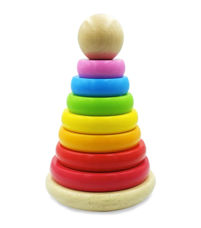 Hand - Painted Wooden Educational Toys in a Historical and Cultural ThemeWooden Rainbow Stacker Hand - Painted Wooden Educational Toys in a Historical and Cultural ThemeWooden Rainbow Stacker