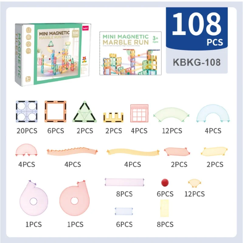 Solid Wood Educational Toys with a Science Experiment Theme for Young Learners108 Piece Magnetic Marble Run STEM Building Set Solid Wood Educational Toys with a Science Experiment Theme for Young Learners108 Piece Magnetic Marble Run STEM Building Set
