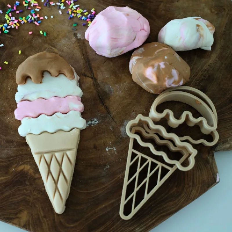 Large - Scale Solid Wood Educational Toys for Group Learning and CollaborationEco Cutter Set - Ice Cream Cones (set of four) Large - Scale Solid Wood Educational Toys for Group Learning and CollaborationEco Cutter Set - Ice Cream Cones (set of four)