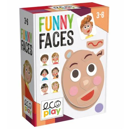 Sustainable Wooden Educational Toys with a Storytelling and Role - Playing SetEcoPlay Funny Faces Game