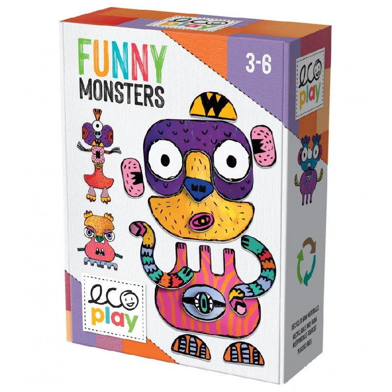 Hand - Sanded Wooden Educational Toys for Safe Exploration by PreschoolersEcoPlay Funny Monsters Game