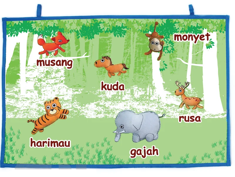 Natural Finish Wooden Educational Toys with a Music - Making Function for 3 - 5 Year OldsClearance - Handmade Felt Wall Hanging Malay - Wild Animals (Haiwan Dalam Hutan) Natural Finish Wooden Educational Toys with a Music - Making Function for 3 - 5 Year OldsClearance - Handmade Felt Wall Hanging Malay - Wild Animals (Haiwan Dalam Hutan)