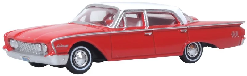 Remote - Controlled High - Speed Off - Road Buggy with All - Terrain Tires and SuspensionModel of the 1960 Ford Fairlane Sedan 500 Town Monte Carlo Red/Corinthian White by Oxford at 1:87 scale.