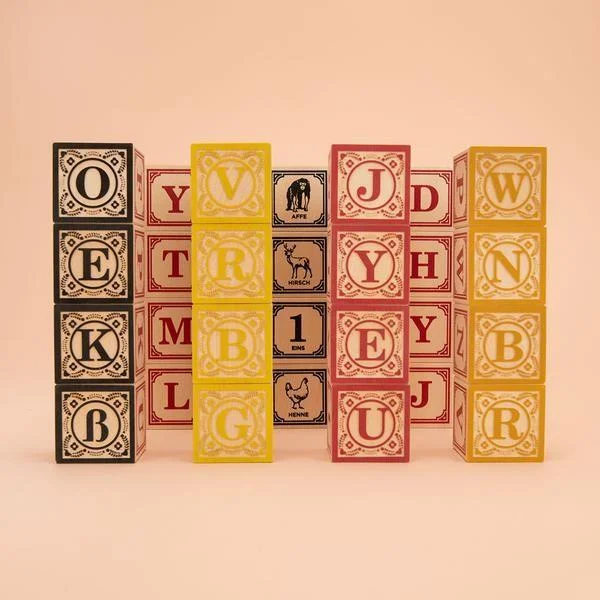 Hand - Carved Wooden Educational Toys with Alphabet - Learning BlocksUncle Goose Wooden Blocks | German