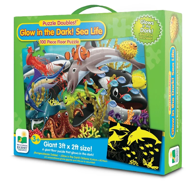 Sustainable Solid Wood Educational Toys with a Language - Learning Activity BookGlow In The Dark Under the Sea Puzzle 100 piece