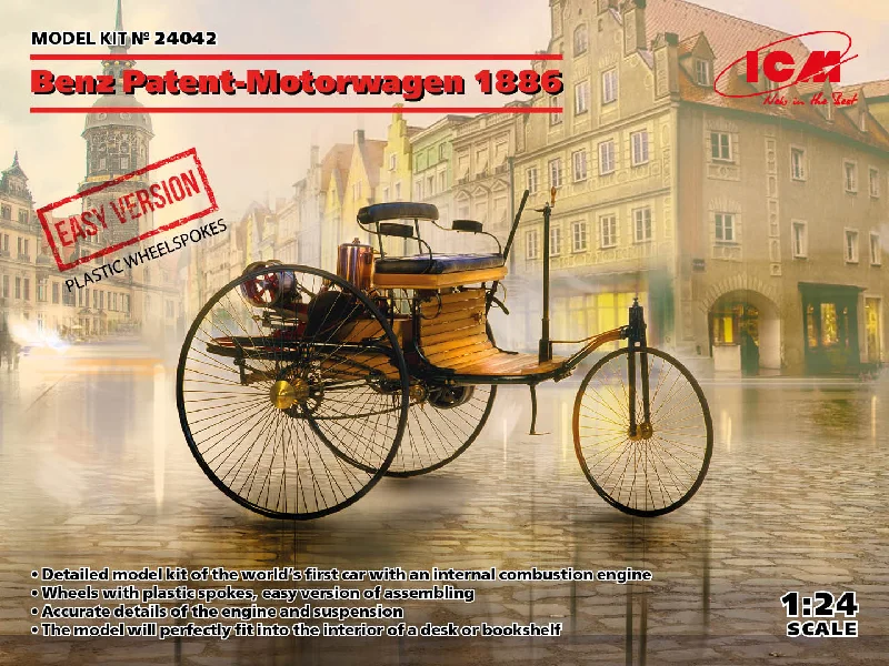 RC Monster Truck with Large - Scale Tires and a High - Torque Motor for Extreme ManeuversICM 24042 1:24 Benz Patent-Motorwagen 1886 (Easy Version Plastic Wheel-Spokes) RC Monster Truck with Large - Scale Tires and a High - Torque Motor for Extreme ManeuversICM 24042 1:24 Benz Patent-Motorwagen 1886 (Easy Version Plastic Wheel-Spokes)