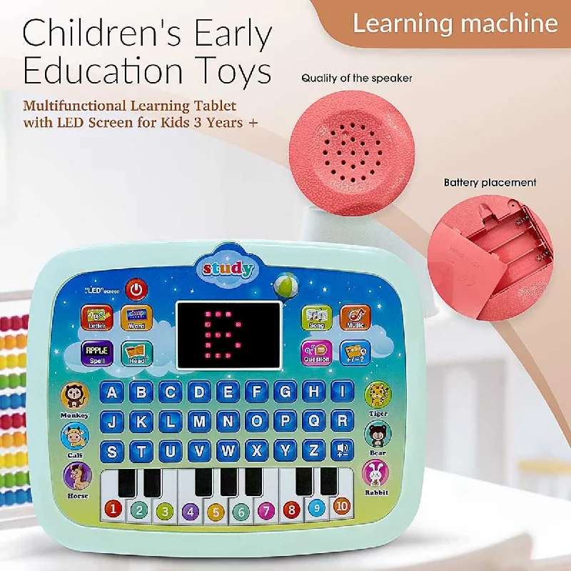 Solid Wood Educational Toys with a Coding and Logic - Building GameLearning Toddler Tablet Pad Machine With Screen  Educational Toy